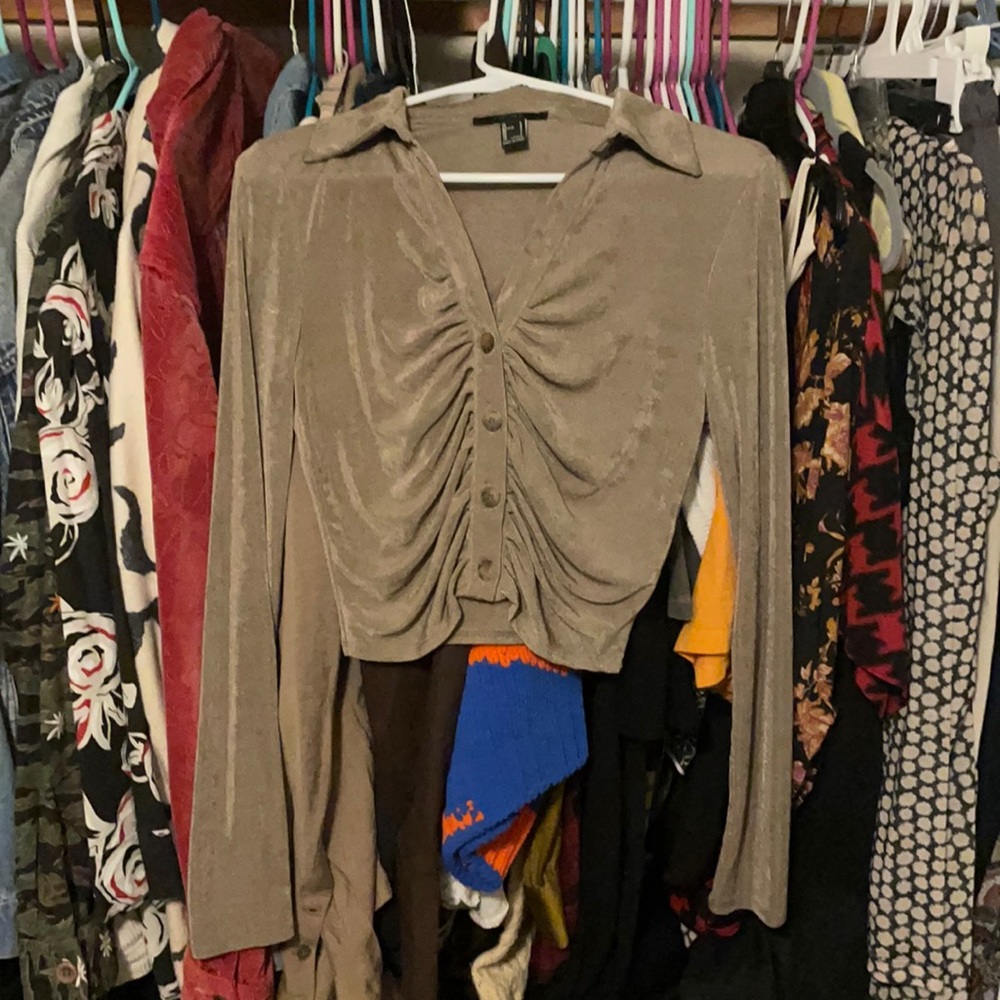 Semi sheer long sleeve shirt